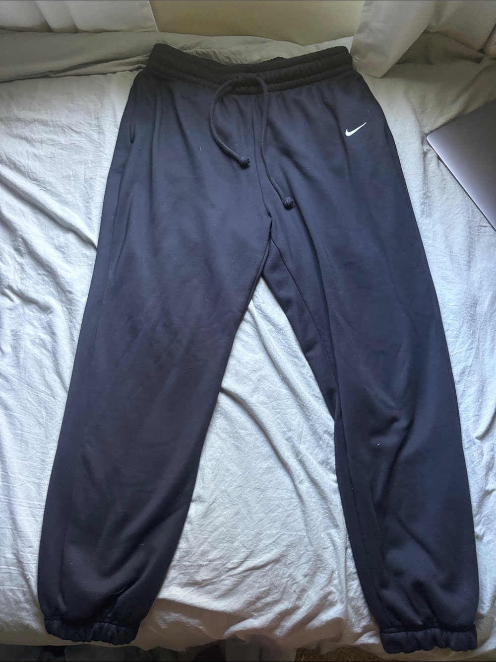 Nike Black Jogger Pants with White Swoosh